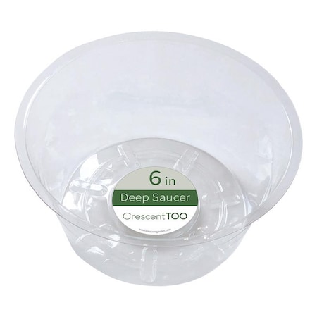 Crescent Too Crescent Too 2.9 in. H X 6 in. D Plastic Deep Plant Saucer Clear BV060D00C